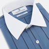 View 2 of product Steel Grey Track Stripe Shirt with Contrast T&A Collar and Cuffs