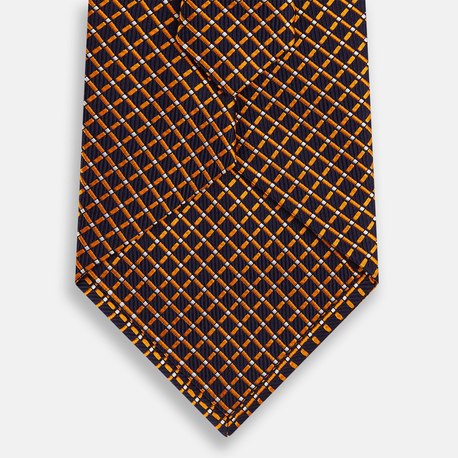 View 3 of product Orange and Navy Diamond Silk Tie