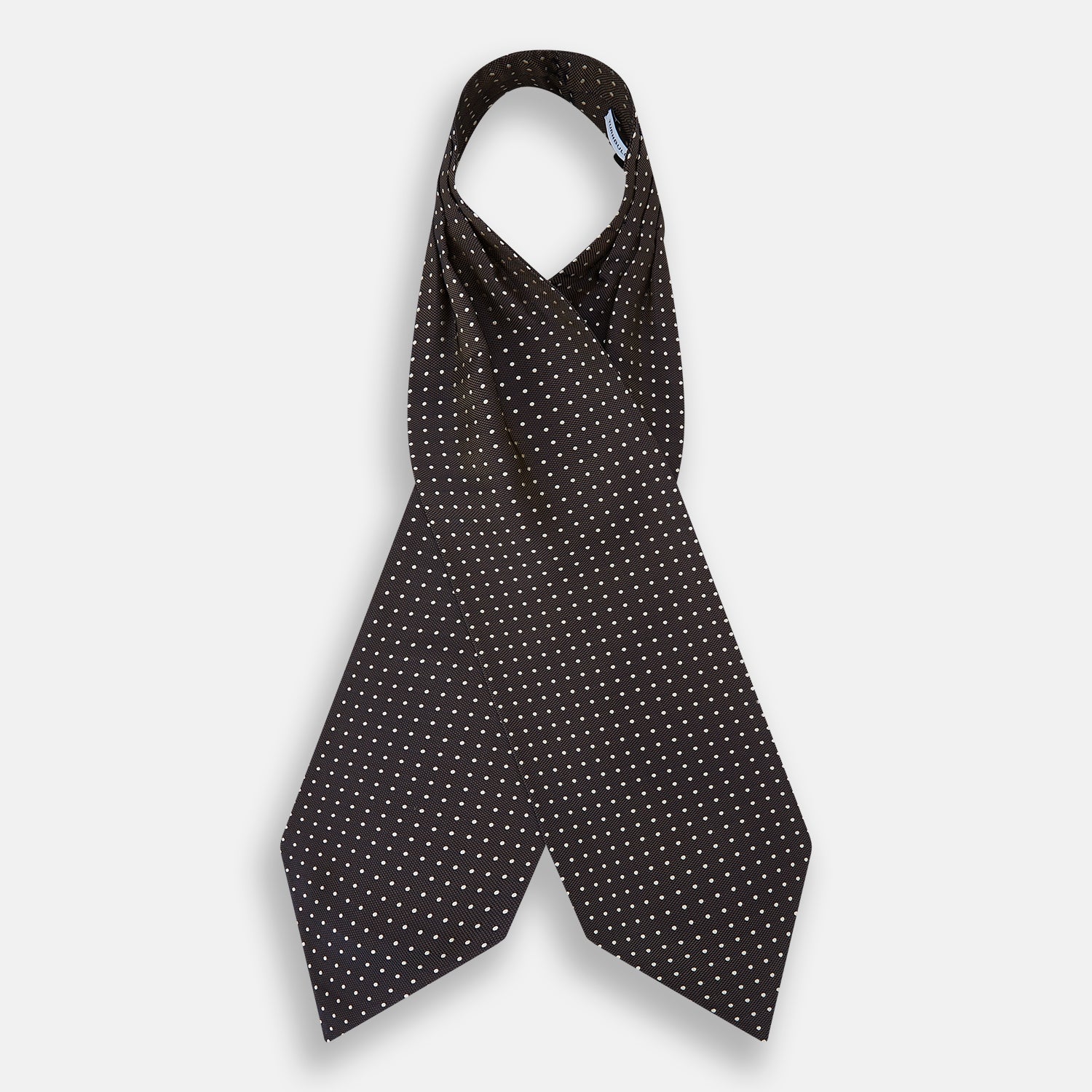 View 2 of product White and Brown Micro Dot Silk Cravat