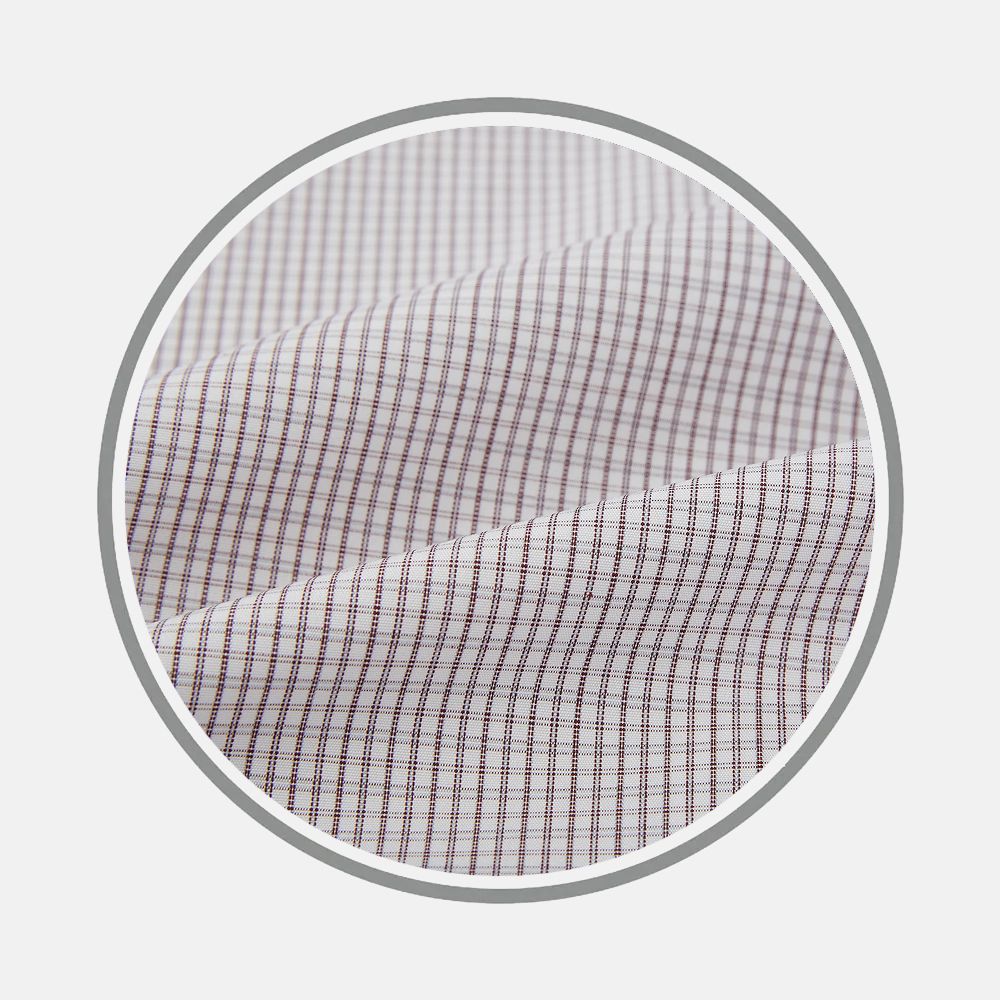 Burgundy Micro Tattersall Fabric