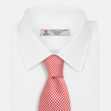 HOUNDSTOOTH WHITE TULIP RED TIE Image 1