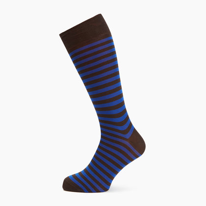 Blue Striped Cotton Blend Socks Image 2