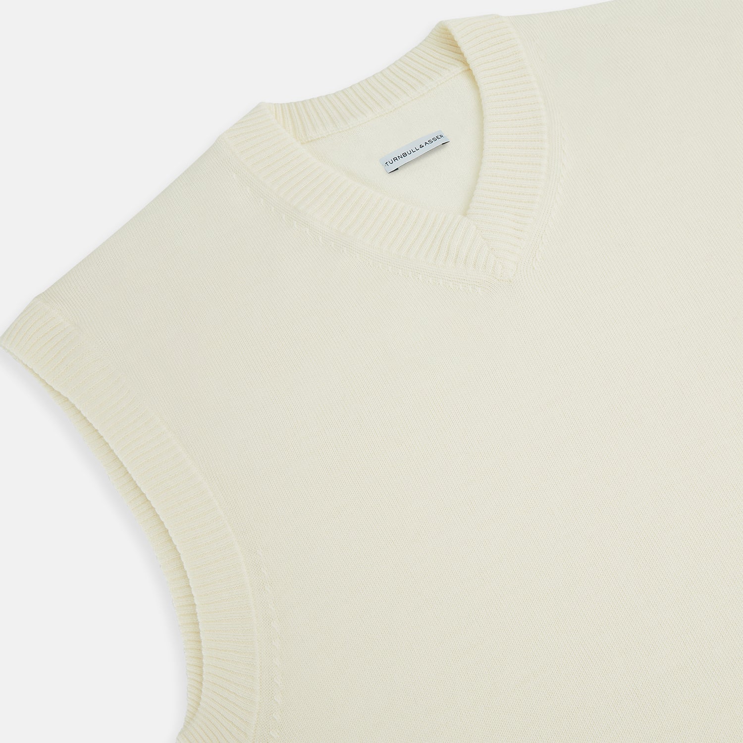 View 2 of product Cream Fine Merino V-Neck Vest
