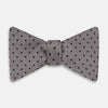 View 1 of product Navy and Silver Micro Dot Silk Bow Tie