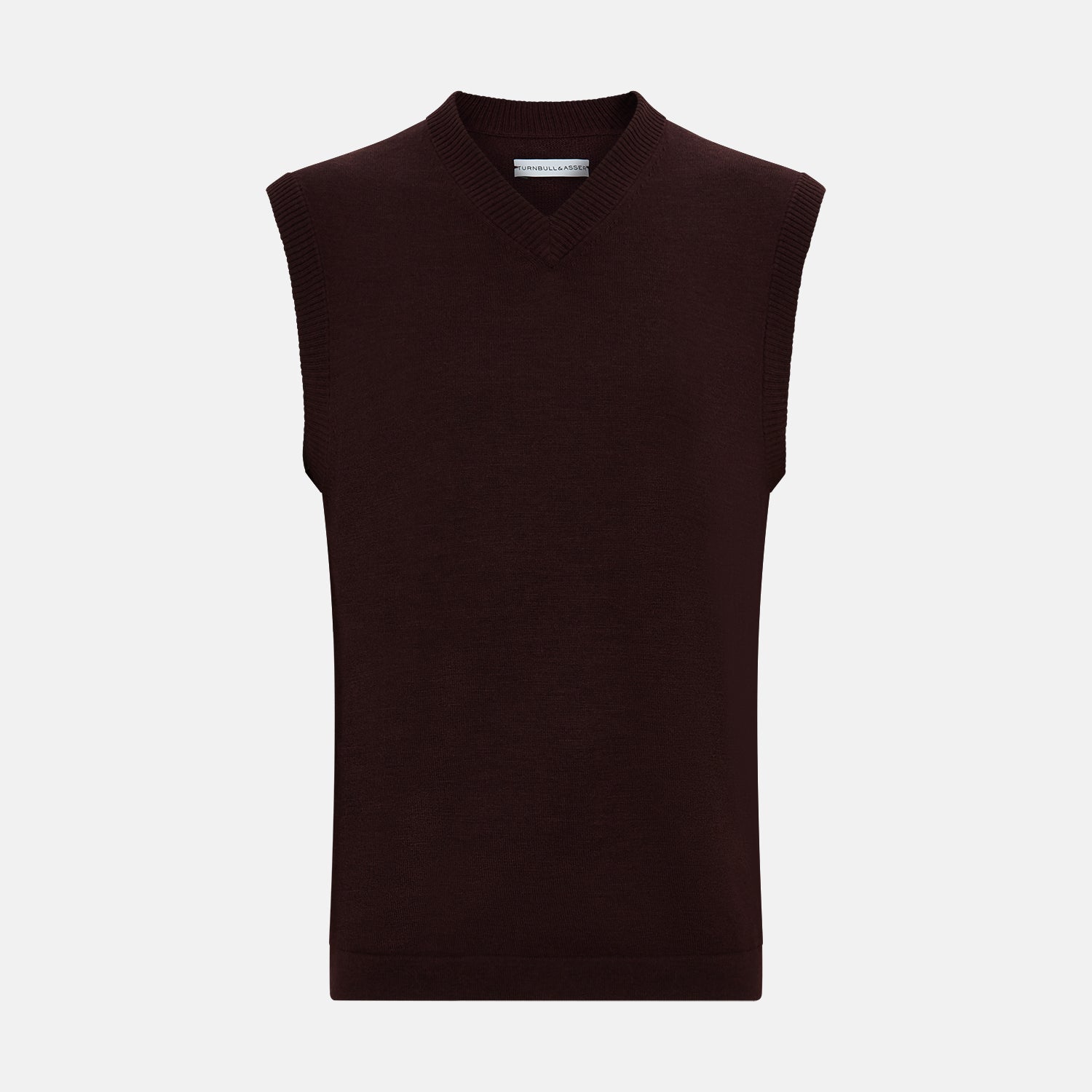 View 1 of product Burgundy Fine Merino V-Neck Vest