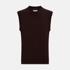 Burgundy Fine Merino V-Neck Vest