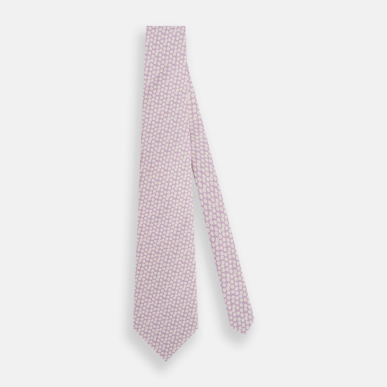View 2 of product Lilac Flower-Patterned Printed Silk Tie