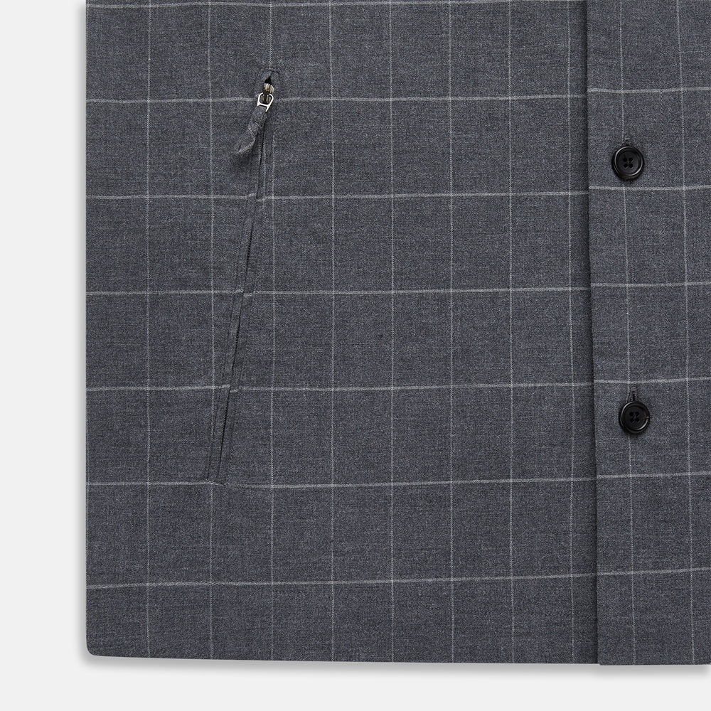 Charcoal Melange Check Hampstead overshirt