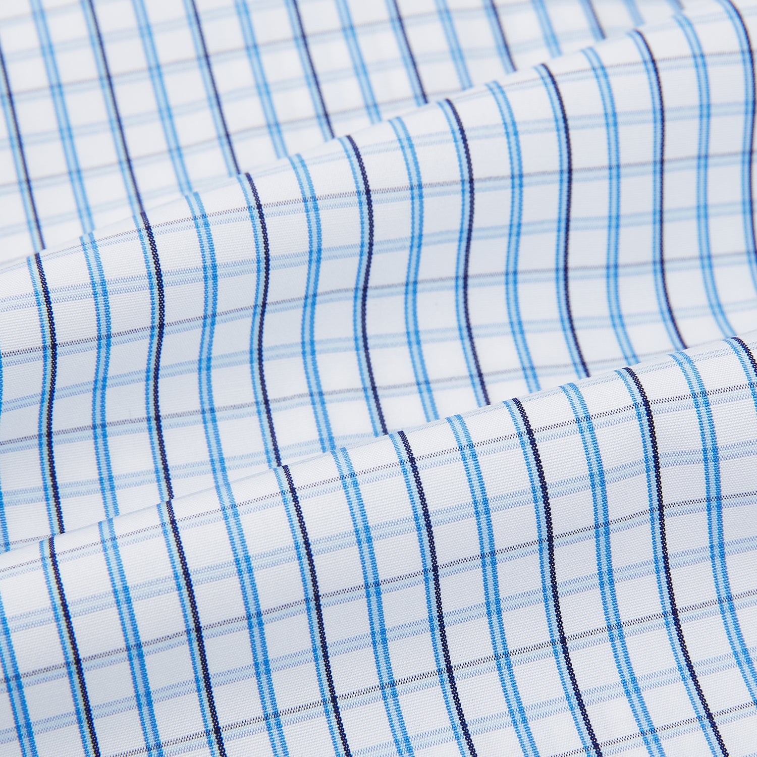 View 6 of product Blue and Navy Tattersall Check Mayfair Shirt