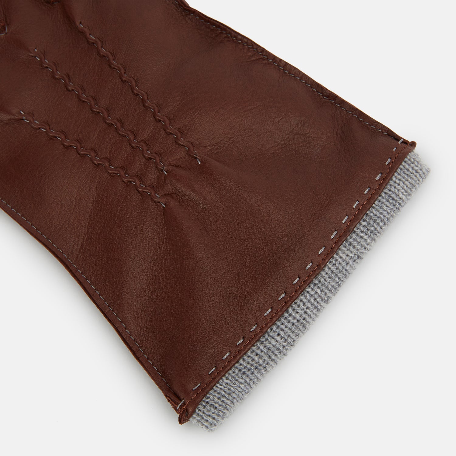 View 2 of product Dark Chocolate/Grey Cashmere-Lined Hairsheep Leather Gloves