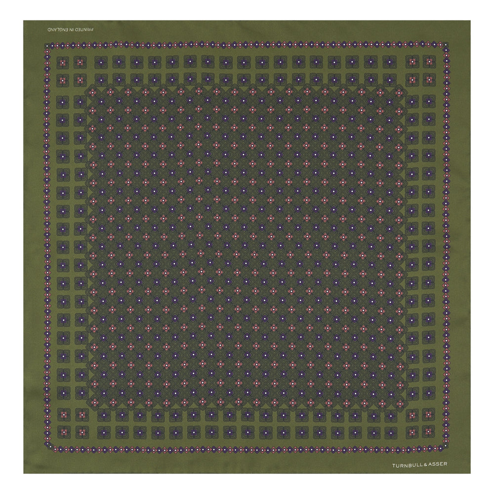 Green Rose Silk Pocket Square
