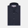 View 1 of product Dark Blue Denim-Cashmere Shirt with T&amp;A Collar and Double Cuffs