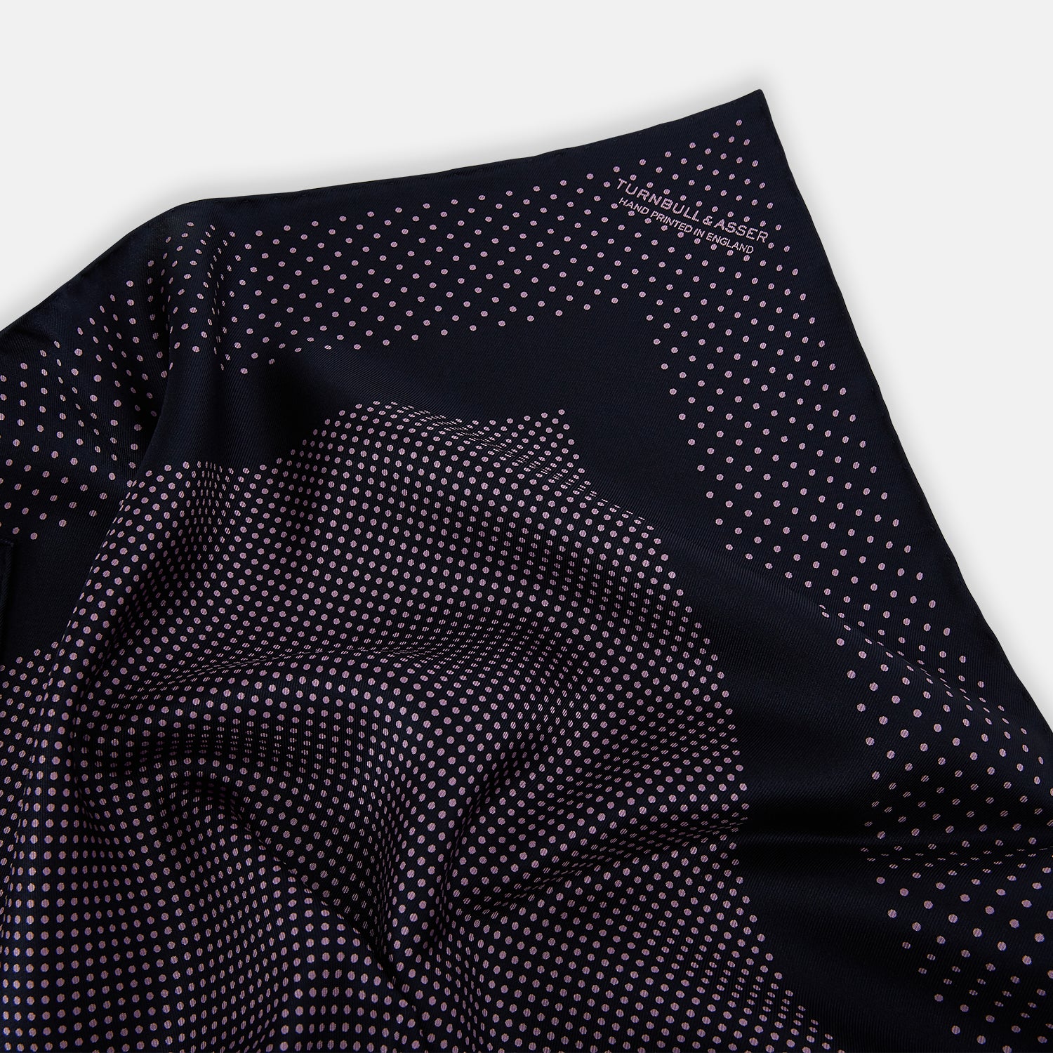 View 2 of product Navy and Lilac Dot Silk Pocket Square