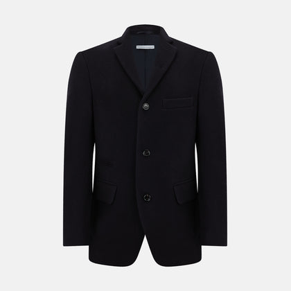 Navy Apsley Single-Breasted Caban Coat