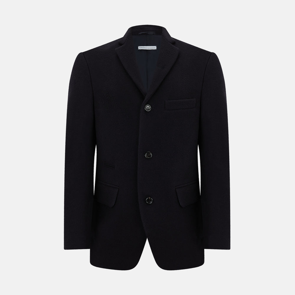 Navy Apsley Single-Breasted Caban Coat