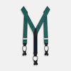 View 1 of product Kelly Green Paisley Adjustable Silk and Navy Leather Braces