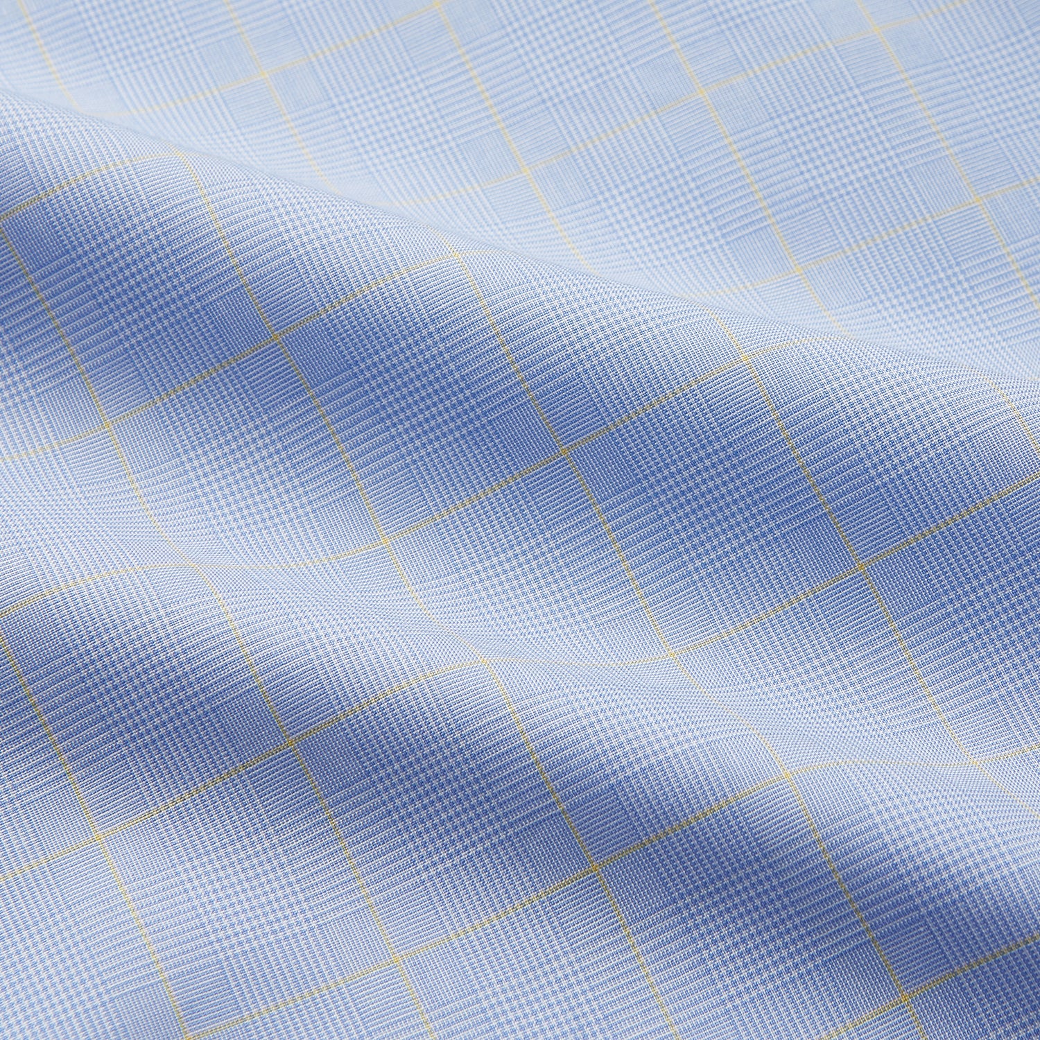 View 4 of product Yellow and Blue Prince of Wales Check Belgravia Shirt