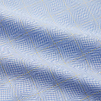 Yellow and Blue Prince of Wales Check Belgravia Shirt Image 3