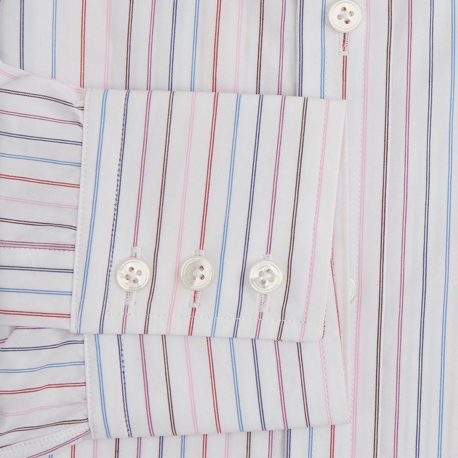 View 4 of product Pink and Blue Multi Double Pinstripe Mayfair Shirt