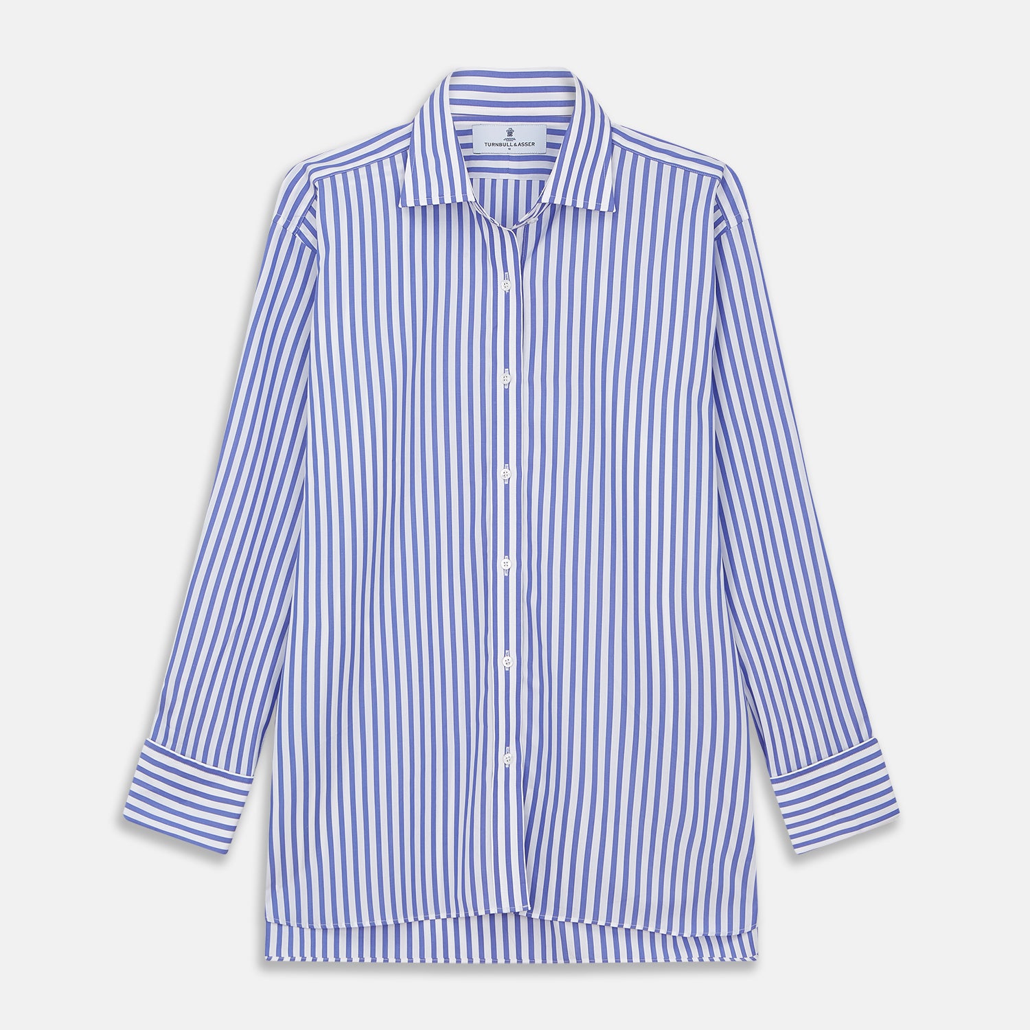 View 1 of product Pale Blue Candy Stripe Cotton Marlene Shirt