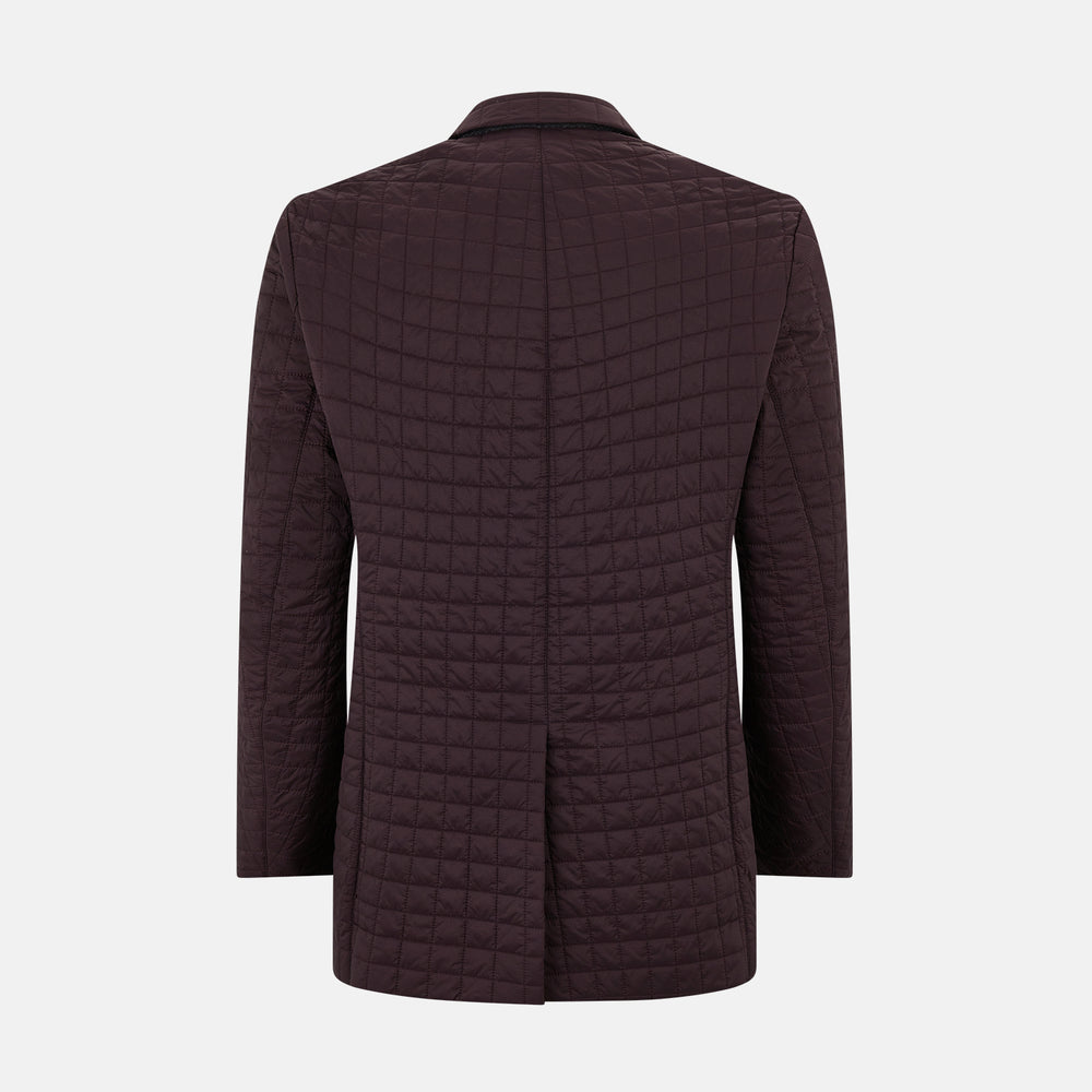 Fulham Burgundy Single-Breasted Quilted Blazer