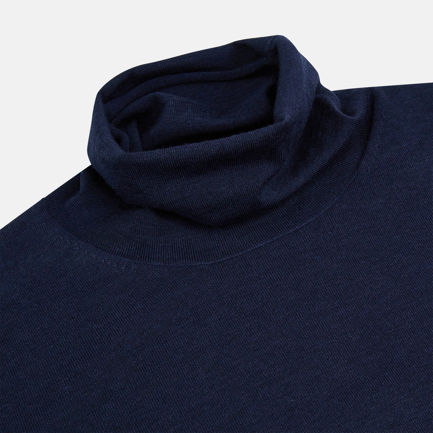 View 2 of product Navy Fine Merino High Neck Jumper