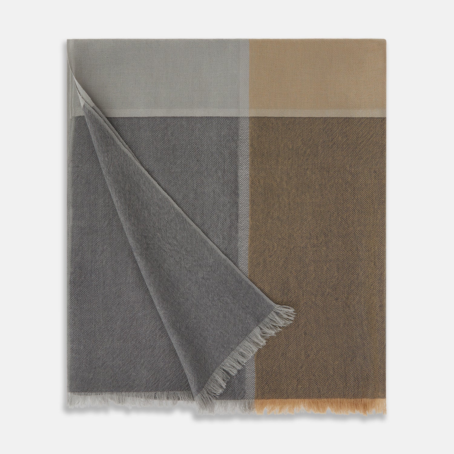 Grey and Beige Cashmere Scarf