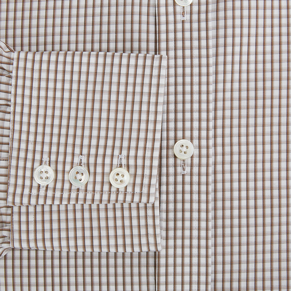 Coffee Micro Shadow Check Mayfair Shirt