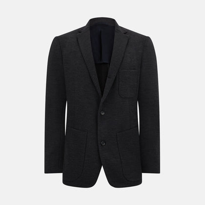 Charcoal Knitted Oxford Blazer