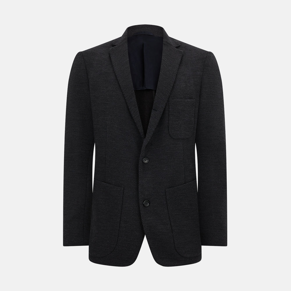 Charcoal Knitted Oxford Blazer