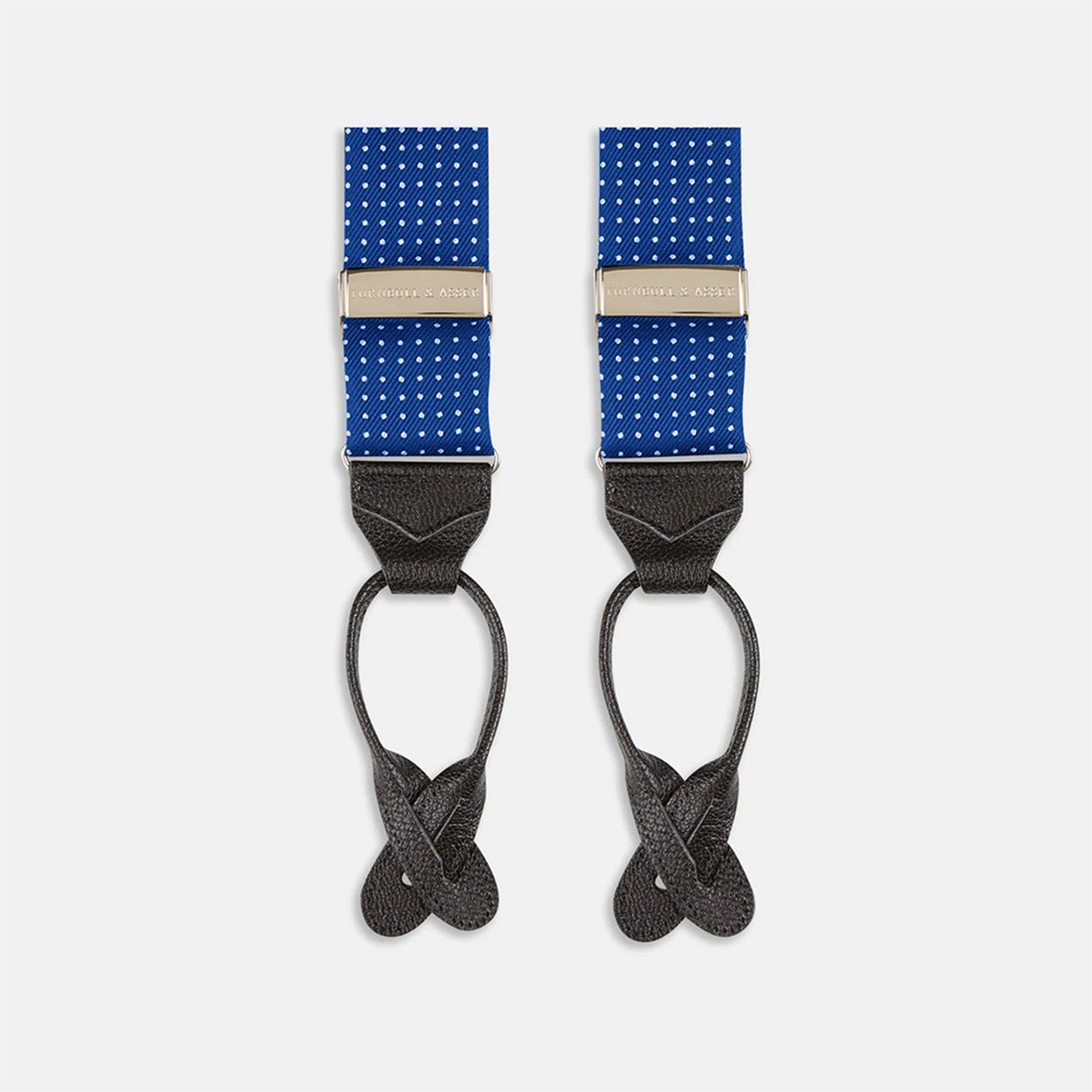 View 1 of product Royal Blue Small Spot Adjustable Silk Braces