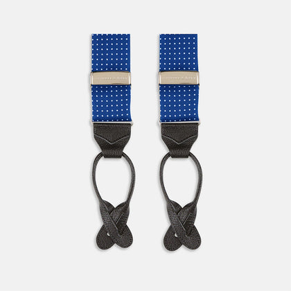 Royal Blue Small Spot Adjustable Silk Braces