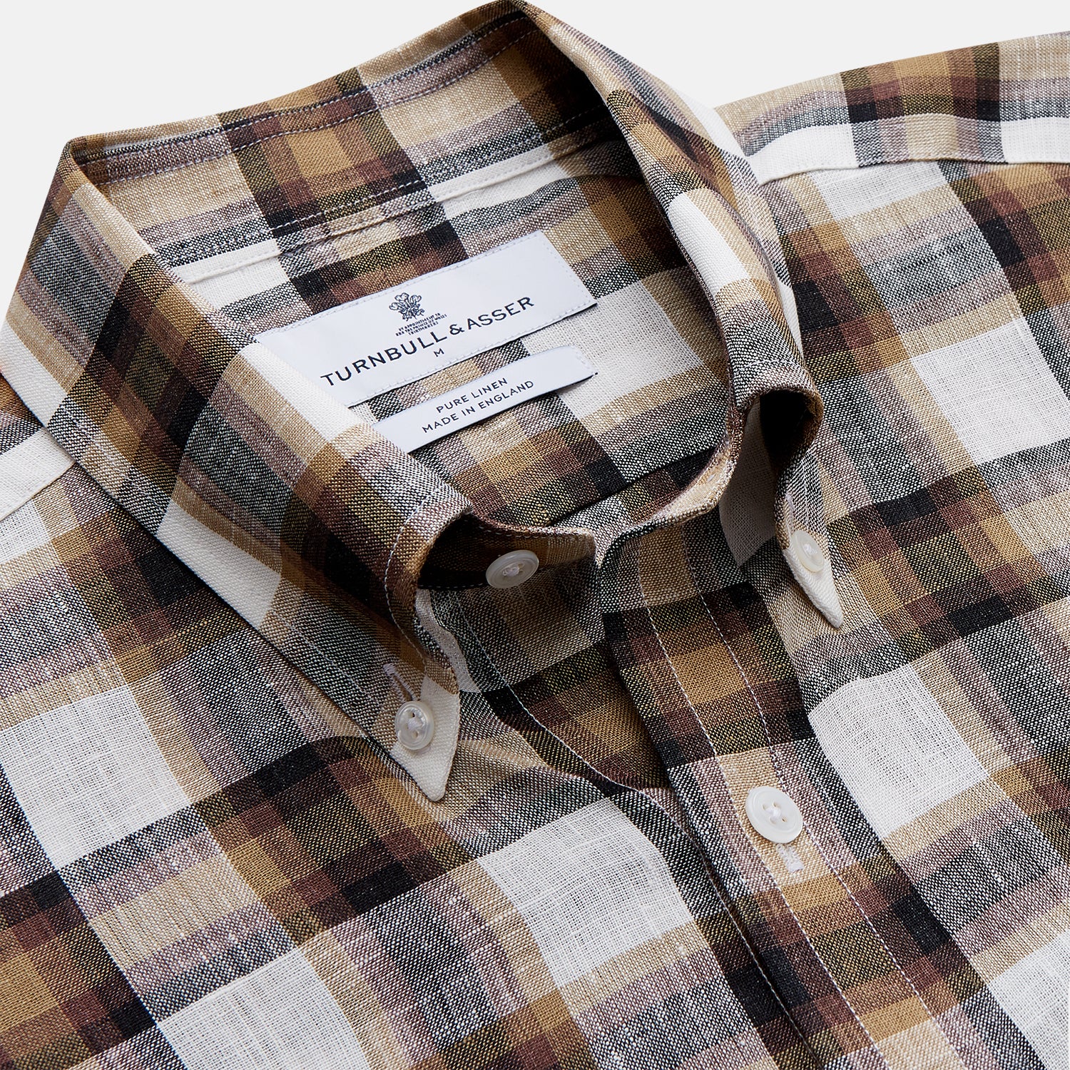 View 2 of product Brown Multi Check Linen Weekend Fit Hayne Shirt