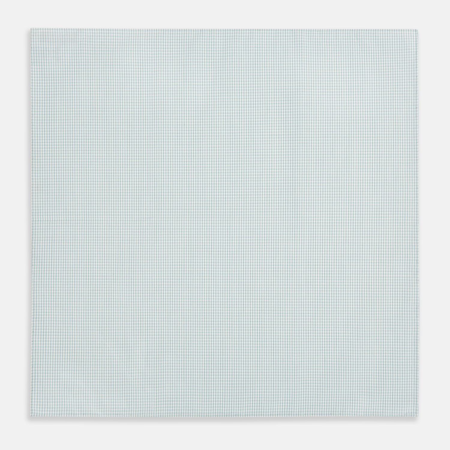 View 3 of product Sage Green Shadow Grid Check Hand-Rolled Handkerchief