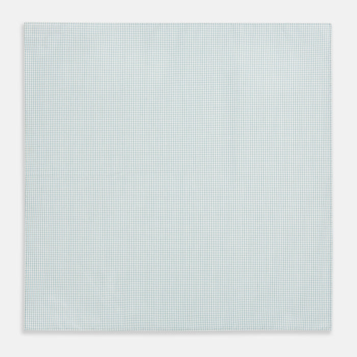 Sage Green Shadow Grid Check Hand-Rolled Handkerchief Image 2