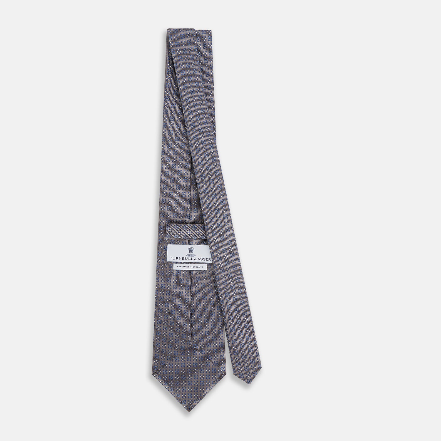 View 4 of product Silver and Pale Blue Multi Dot Silk Tie