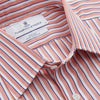 View 4 of product Orange and White Stripe Cotton Regular Fit Mayfair Shirt