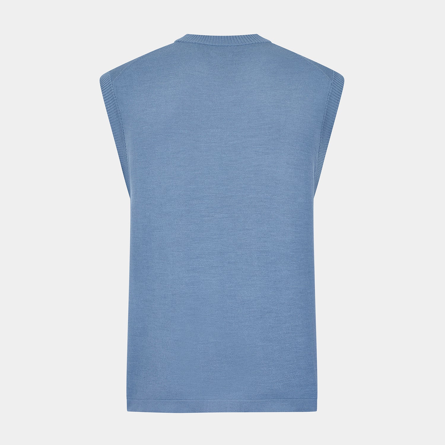 Pale Blue Fine Merino V-Neck Vest