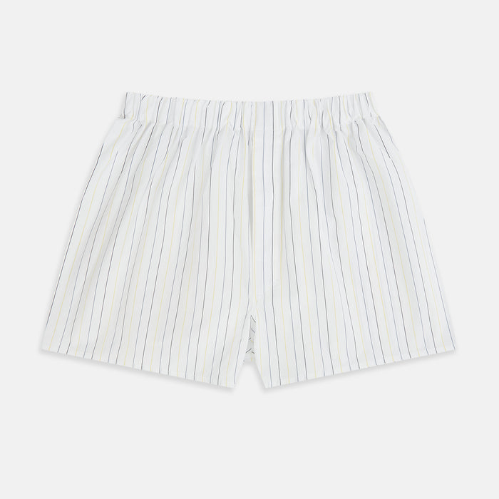 Yellow and Blue Double Stripe Godfrey Boxer Shorts