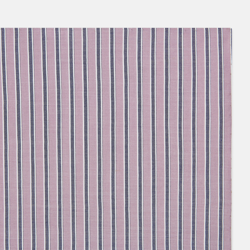 Antique Pink Ticking Stripe Hand-Rolled Handkerchief