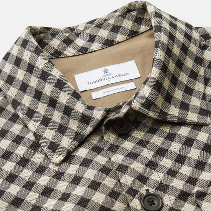 Black Gingham Check Wool Blend Somerset Overshirt Image 1