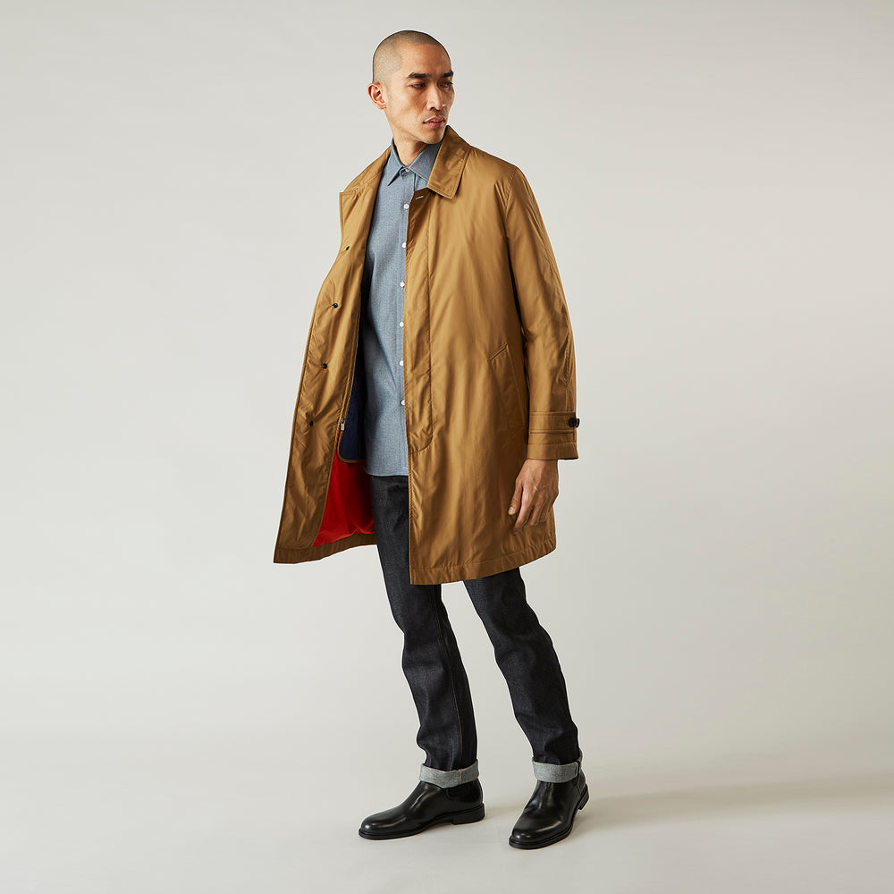 Camel Quintern Sealup Raincoat with Detachable Liner Turnbull Asser