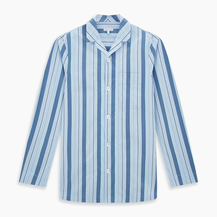 Blue Baiadera Stripe Pyjama Shirt Image 6