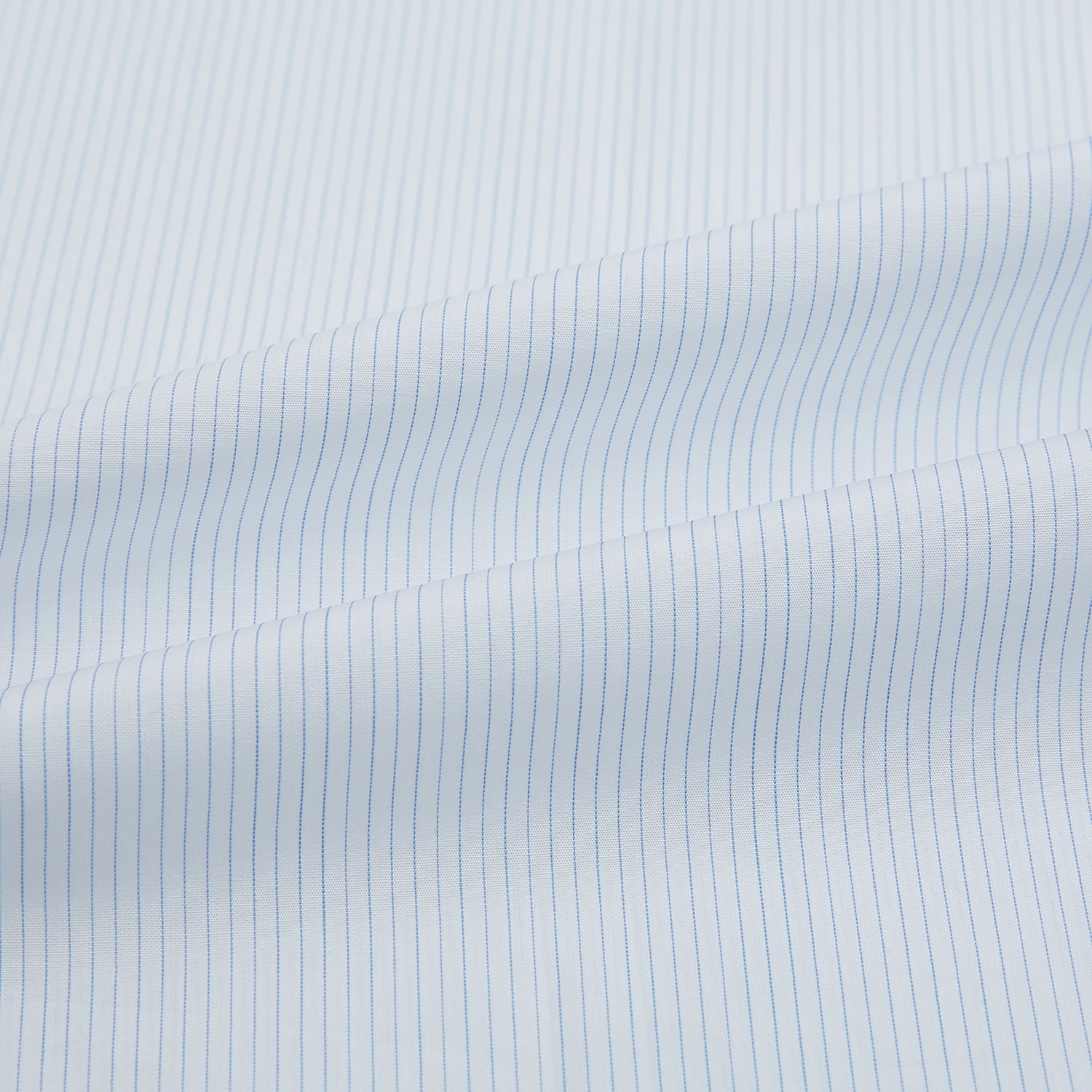 View 6 of product Blue and White Thin Stripe Shirt with T&A Collar and Double Cuffs