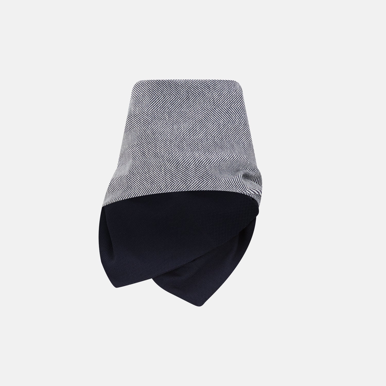 Image 2 of product Navy Herringbone Silk and Linen Neck Warmer