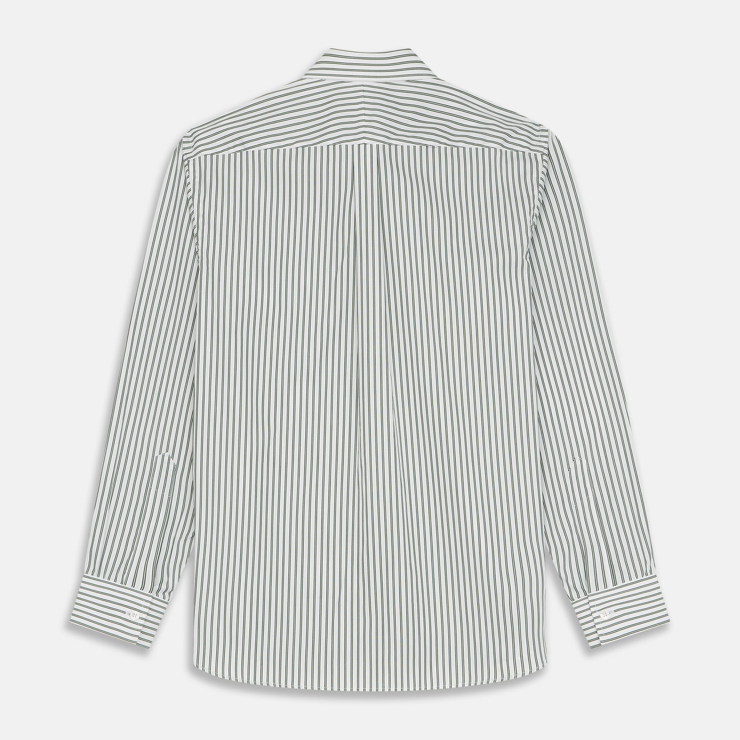 View 6 of product Green Stripe Weekend Fit Shirt with Derby Collar and 1-Button Cuffs