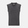 View 1 of product Charcoal Grey Melange V-neck Cashmere Vest