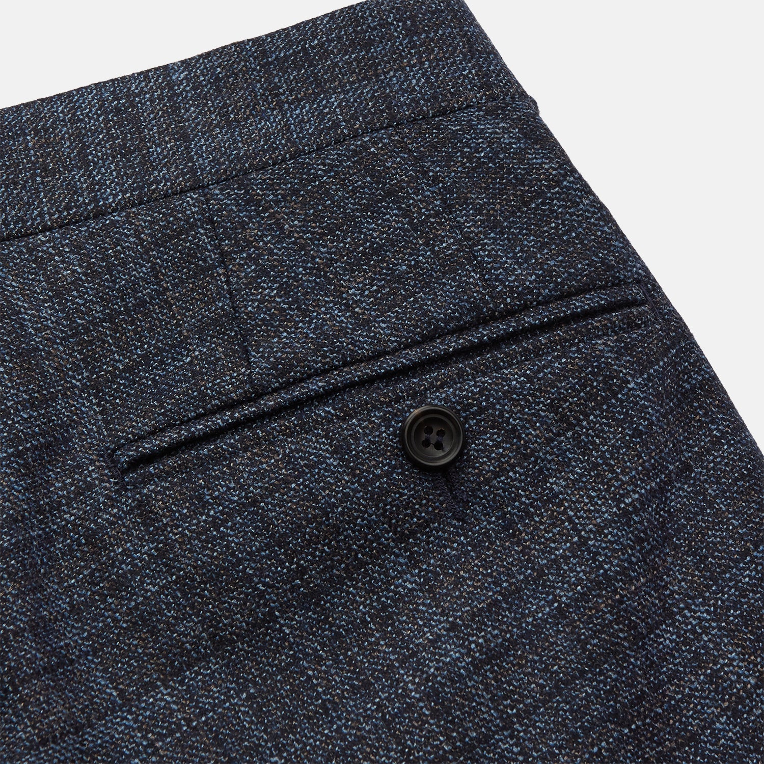 Navy Check Wool and Cashmere Blend Wilson Trousers