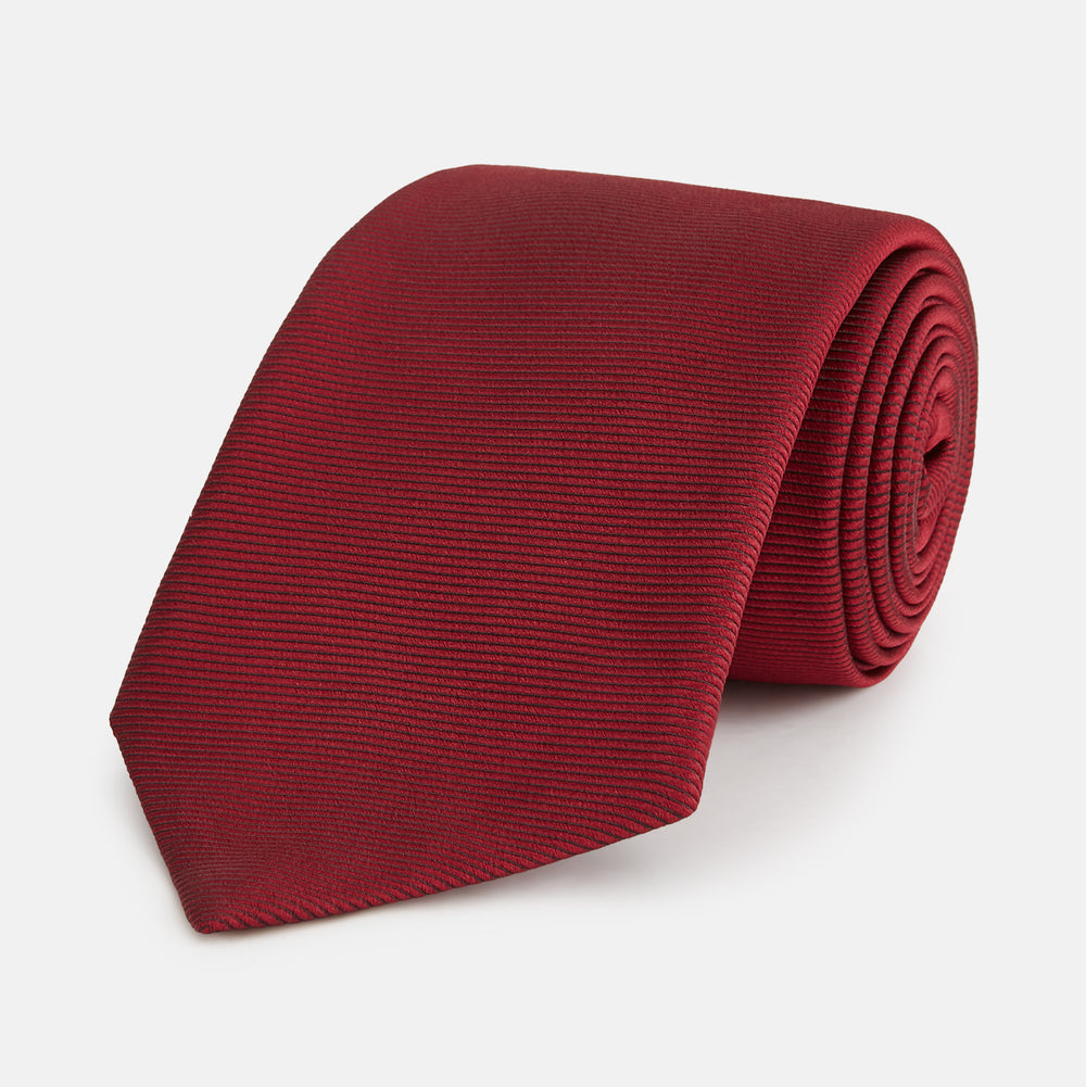 HORIZONTAL TWILL BURGUNDY TIE