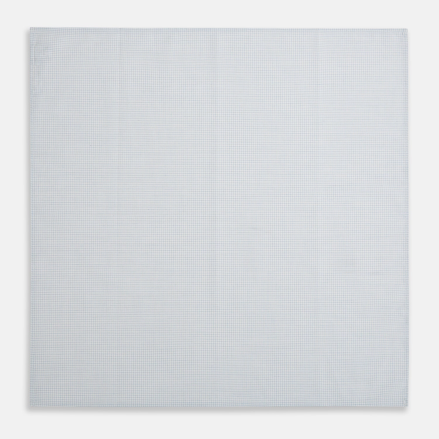 View 2 of product Hand Rolled Pale Blue Graph Check Handkerchief